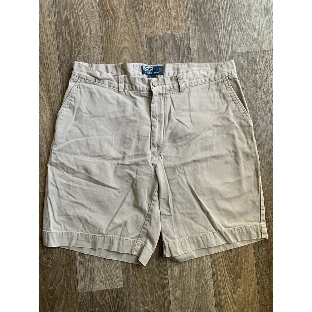 Vintage Polo Ralph Lauren Philip Chino Shorts Men 38 Flat Front Khaki Prospect